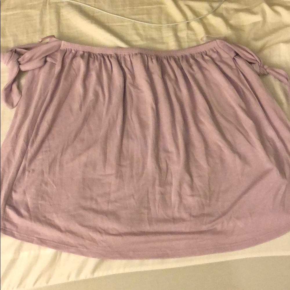 off the shoulder top w/ tie sleeves